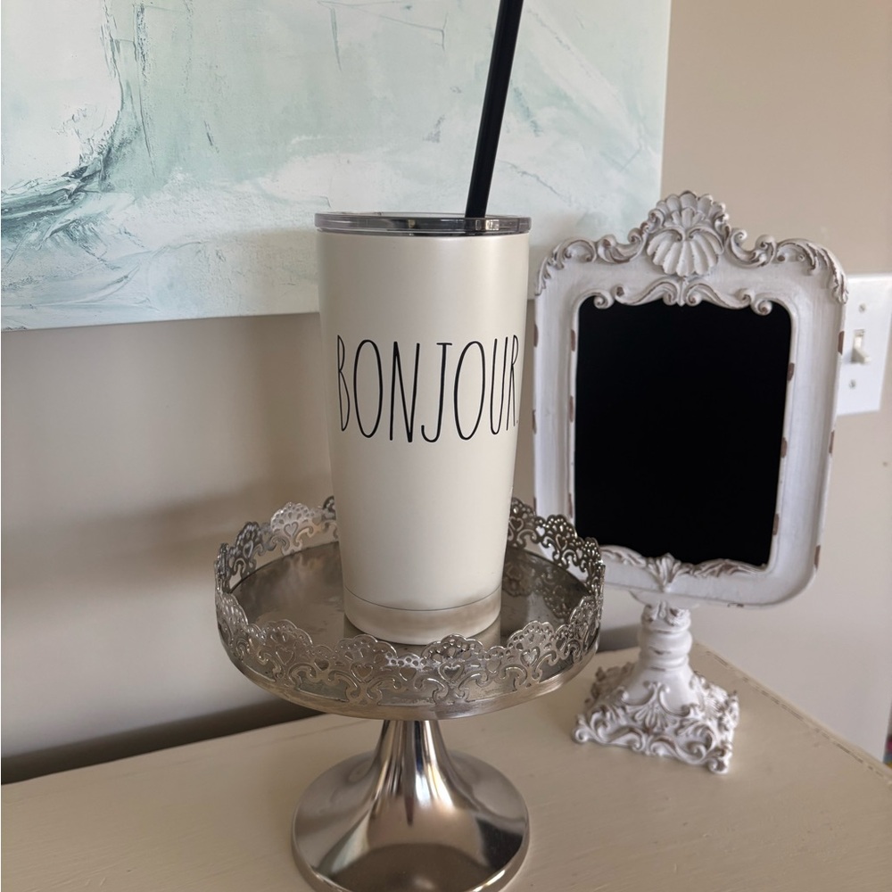 Rae Dunn Bonjour Cream Tumbler